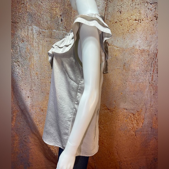 Taupe Silky Blouse - Picture 3 of 4